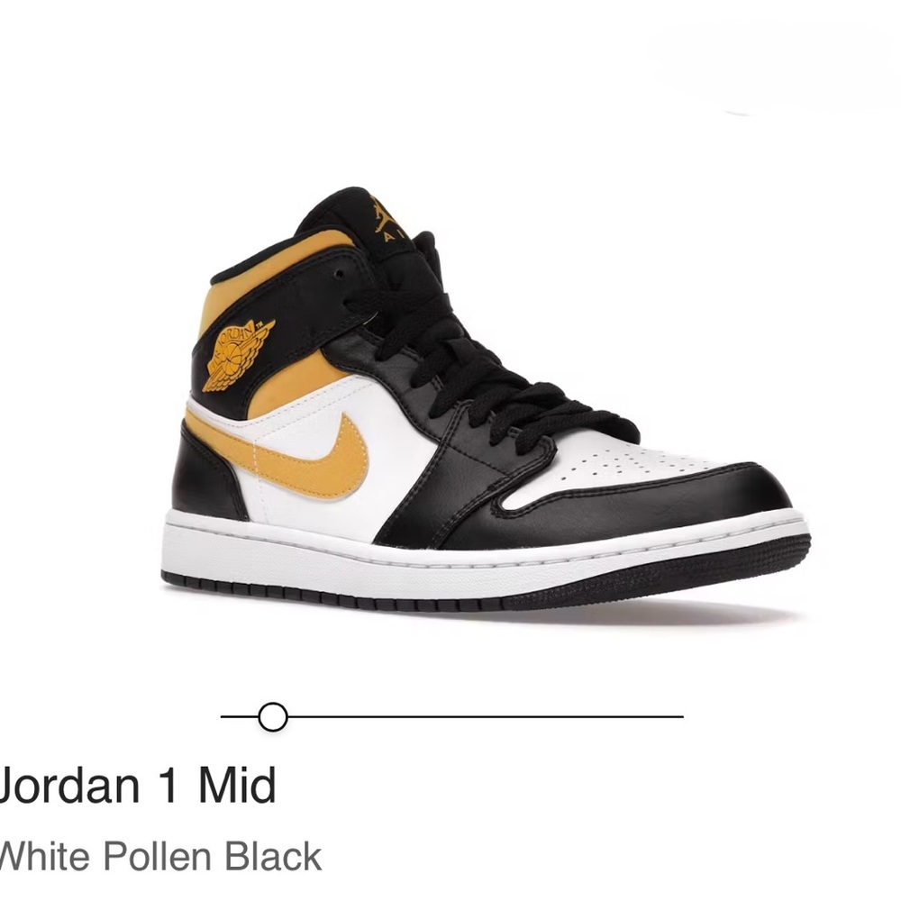 Nike Jordan 1 Mid White Pollen Black